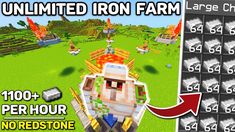 an image of the ultimate iron farm in minecraft, with no redstone on it