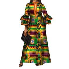 This vibrant Orange Green Casual Print Patchwork V-Neck Long Sleeve Dress is a fusion of bold colors and playful patterns. Its relaxed fit and V-neck design make it perfect for casual outings with a touch of bohemian flair. Boubou Styles, Beach Dresses Casual, Boubou Styles For Women, Dress Ruffles, Design Dresses, Bridesmaid Dresses Plus Size, Ruffle Sleeve Dress, Long Sleeve Casual Dress, African Dresses