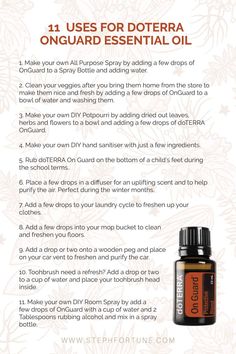 Doterra Onguard, Onguard Doterra, Doterra Oils Recipes, Plant Products, Essential Oils Cleaning, Detox Tips