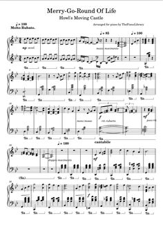 merry - go - round of life sheet music