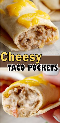 cheesey taco pockets are an easy appetizer that is ready in under 30 minutes