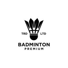 the badmintonon premium logo is black and white, with an artistic design on it