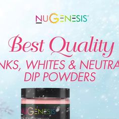 NuGenesis Nails on Instagram: "NuGenesis offers a wide range of dip powders, including classic white, versatile pinks, and elegant neutral shades ❄️ 

These dip powders are known for their long-lasting wear, vibrant colors, making them a favorite among nail salons and nail techs 💅🏻 

Visit us at www.nugenesisnails.com to learn more! 

#nugenesis #nugenesisnails #dippowder #dipnails #dippowdernails #dipmanicure #nailtech #winternails"