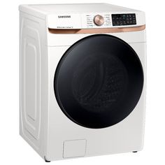 the front load washer is shown in white