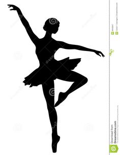 a black and white silhouette of a ballerina