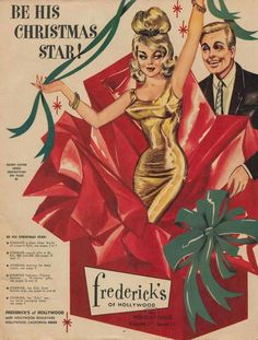 Frederick’s Of Hollywood, Hollywood Vintage, Vintage Closet, Christmas Ad, Retro Ads, Christmas Catalogs, Fredericks Of Hollywood, Christmas Pins