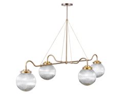 three light chandelier in an antique brass finish with clear glass globe shade shades