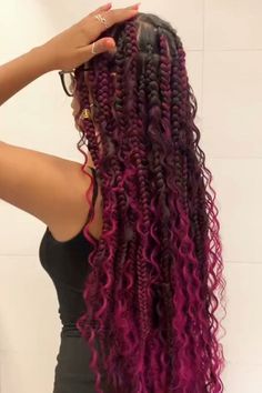 Box Braids Colour Ideas, Box Braids Color Ideas, Pretty Braids, Quick Natural Hair Styles, Dyed Hair Inspiration, Braids Hairstyles Pictures