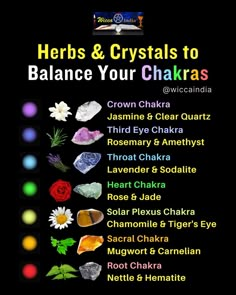 ✨🌿Witch's Guide to Chakra Balancing with Herbs & Crystals🌿✨ Wiccan Illustration, Herbal Witch, Psychic Development Learning, Chakra Health, Chakra Affirmations, Protection Crystals