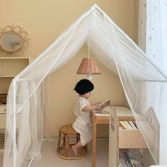 House Beds For Kids, A Frame Tent, Be More Creative, Creative Interior, Diy Canopy, Kids Bedroom Inspiration, Baby Room Inspiration, Cute Bedroom Ideas, Kids Room Inspiration