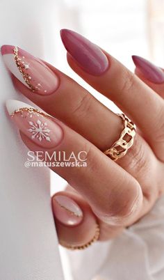 Nail Art Designs For Beginners, Easy Nail Art Designs, Manicure Nail Designs, Winter Nails Acrylic, Simple Gel Nails, Christmas Nails Acrylic, Nail Art Kit, Design Nail