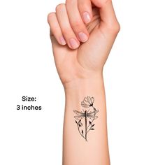 Dragonfly Tattoo With Date, Cross Dragonfly Tattoo, Fun Cute Tattoo Ideas, Dragonfly Tattoo Design Unique, Dragonfly And Poppy Tattoo, Dragonfly Mother Daughter Tattoos, Sister Dragonfly Tattoos, Lotus Flower Dragonfly Tattoo, Dragonfly And Dandelion Tattoo