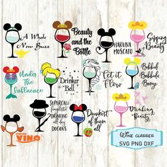 disney wine glasses svg files