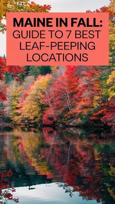 fall foliage with the text maine in fall guide to 7 best leaf - peeing locations