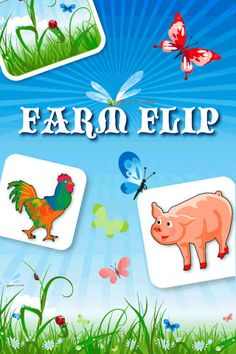 an image of farm animals and butterflies on the cover of a children's book