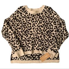 Cheetah Print/Leopard Print Sweater. Perfect Condition - Nwt. Make An Offer! Cheetah Print Sweater, Leopard Print Sweater, Print Sweater, Printed Sweater, Black Tan, Cheetah Print, Black And Tan, Leopard Print, Outfit Ideas