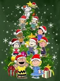 a christmas tree with many cartoon characters on it