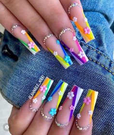 Easter Nails Short, Cute Easter Nails, Nail Art Designs 2023, Summer Nails Simple, Neon Acrylic Nails, Gel Nail Ideas, Summer Nail Colors, Easter Nail Designs, Easter Nail