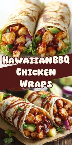 🍍 Bring the tropical vibes to your table with these Hawaiian BBQ chicken wraps! 🌺🐓 Juicy chicken paired with sweet pineapple and tangy BBQ sauce makes every bite a delight. Great for busy lunches or casual dinners! #TropicalWraps #BBQChickenLovers #HawaiianInspired #QuickAndDelicious 🍗🌴