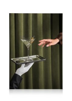 One More Martini Canvas Martini Aesthetic Vintage, Hand Holding Martini, Waiter Aesthetic, Elegant Drinks, Martini Photography, Martini Aesthetic, Elegance Aesthetic, Martini Poster, Elegant Images