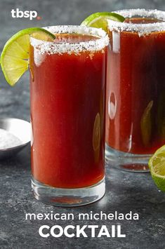 two glasses filled with mexican style cocktails