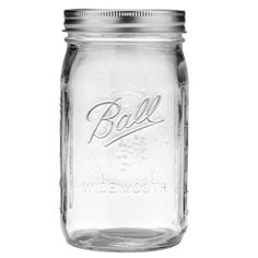 an empty ball mason jar on a white background