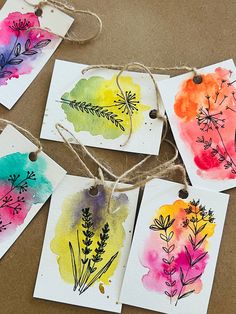 Medium: Watercolor on high-quality thick watercolor paper  Add a touch of unique artistry to your gifts with these exquisite hand-painted watercolor gift tags. Each tag is individually crafted with love, featuring vibrant watercolor backgrounds and charming ink doodles. These tags are perfect for birthdays, weddings, holidays, or any special occasion that deserves a personal touch. Note: Colors may vary slightly due to monitor settings. Each painting is unique, and imperfections add to its charm. Watercolor Gift Tags, Gift Tags Birthday, Ink Doodles, Watercolor Backgrounds, Birthday Card Drawing, Birthday Gift Tags, Hand Painted Gifts, Gift Tags Diy, Vibrant Watercolor