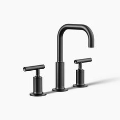 two black faucets on a white background