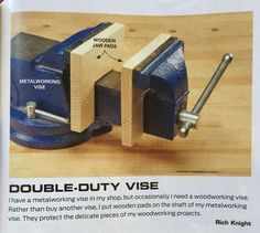 an article in a magazine describing how to use a vise