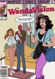 an image of a comic book cover with two women and one man talking to each other