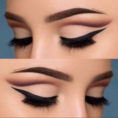 Cut Crease Tutorial, Cut Crease Eyeshadow, Brown Mascara, Eyeshadow For Brown Eyes, Cut Crease Makeup, How To Apply Eyeshadow, Makeup Guide, Eye Makeup Tips, Benefit Cosmetics