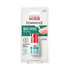 KISS PowerFlex Ultra-Hold Super Strong Instant Bond Flex Formula Maximum Speed Nail Glue dries in just 3 seconds! The leading nail glue brand for nail tips, nail wraps, fake nails, and natural nail repair. Flex formula has ultra-hold and dries instantly. The liquid adhesive in a convenient 0.10-oz bottle provides even, uniform application and has a twist-off cap so you can take it with you for quick touch-ups. Kiss Products, Kiss Nails, Super Strength, Tree Nails, Nail Repair, Liquid Nails, Manicure Kit, Womens Nails, Squeeze Bottles