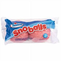 hostess sno - balls are packaged in plastic bags