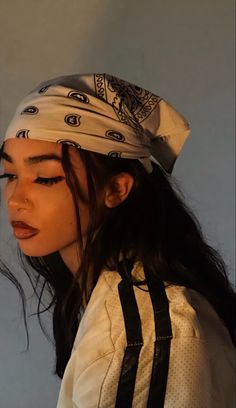 Hip Hop Bandana Hairstyles, Hairstyles For Long Hair Bandana, Baddie Bandana Hairstyles, Summer Outfits With Bandanas, Low Bun With Bandana, Long Hair Tomboy Hairstyles, Cute Hairstyles For Traditional Wear, Hair Up With Headband Messy Buns, Tie A Bandana In Your Hair