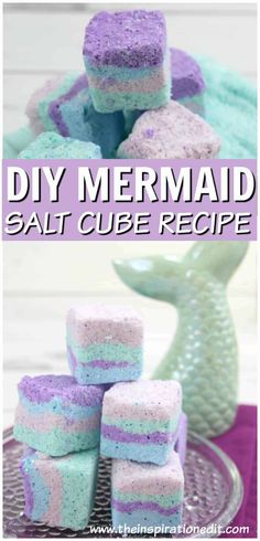 Homemade Salt Scrub, Salt Scrub Diy, Salt Scrub Recipe, Soap Making Tutorials, Marjoram Essential Oil, Mermaid Soap, Diy Mermaid, Bath Scrubs, Mermaid Cupcakes