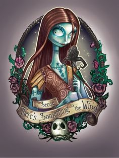 a skeleton holding a rose with the words, there's something in the wind