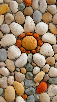 the rocks are arranged in a circular pattern