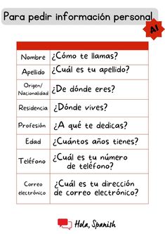 a spanish language poster with the words'para pedir information personal '