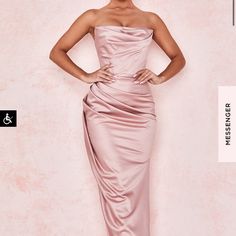 Blush Corset Maxi Dress - Satin Strapless Gown. House Of Cb. Gently Used, Worn Once As A Bridesmaid Dress. For Reference I Am 5’2 115lbs Smaller Waist, House Of Cb Dresses, Mesh Maxi Dress, Corsets And Bustiers, Strapless Gown, Bustier Dress, House Of Cb, House Dress, Draped Fabric