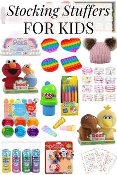 stocking stuff for kids with text overlay