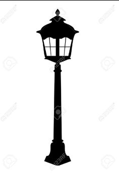 a black and white silhouette of a street lamp stock photo - 957982