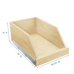 a wooden drawer is shown with measurements for it