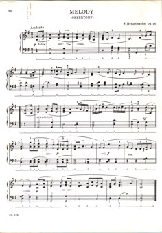 an old sheet music page with musical notations on the top and bottom half of it