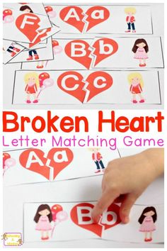 Preschoolers and kindergartners will have fun matching uppercase and lowercase letters in this heart-themed Valentine matching game! Elementary Science Experiments, Letter Matching Game, Science For Toddlers, Experiments Kids, Math Activities For Kids, Kindergarten Printables