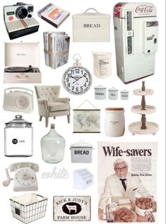 an assortment of kitchen items and appliances displayed on a white background with the words wife - savers above them