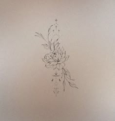 a black and white drawing of some flowers