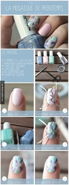 Pastell Nägel <3 Fantastic Nails, Diy Tape, Nail Tape, Nail Polish Art, Cute Nail Art, Nail Polish Designs, Manicure Y Pedicure, Beautiful Nail Art