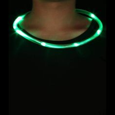 27 Inch LED Light Up Chaser Necklace - Party Glowz Led Necklace, Led Necklaces, Neon Necklace, On Off Button, Fibre Optics, Green Necklace, Fiber Optic, Light Led, School Spirit