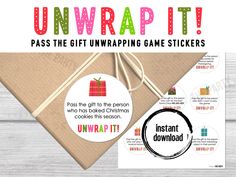 the gift wrapping game stickers are on display