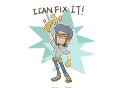 an image of a cartoon character holding a banana in his hand with the words i can fix it